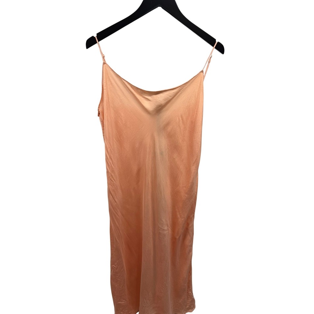 J. Crew Women's Sz 18 Gwyneth Cupro-Blend Sheath Midi Slip Dress in Peach - Picture 2 of 5